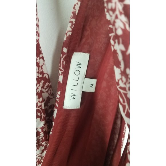 Willow Women's Sz. M Kathleen Floral Halter Built In Shorts Dress In Berry NWT - Picture 4 of 10